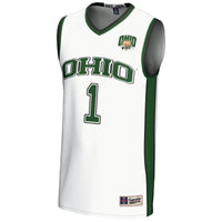 Ohio Bobcats Basketball Jersey, White Lightweight Sportswear Jersey Shirt, Sleeveless Athletic Tank Jersey, Casual Gift for Men