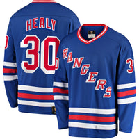 Glenn Healy New York Rangers Hockey Jersey, Blue Breakaway Sportswear Jersey Shirt, Long Sleeve Hockey Sweater Jersey, Casual Gift for Men
