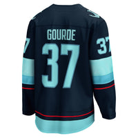 Yanni Gourde Seattle Kraken Hockey Jersey, Blue Breakaway Home Sportswear Jersey Shirt, Long Sleeve Hockey Sweater Jersey, Casual Gift for Men