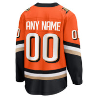 Anaheim Ducks Hockey Jersey, Orange Breakaway Sportswear Jersey Shirt, Long Sleeve Hockey Sweater Jersey, Casual Gift for Men, Style 202213065