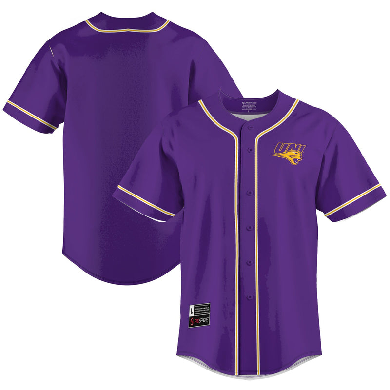 Northern Iowa Panthers Baseball Jersey, Purple Lightweight Sportswear Jersey Shirt, Lightweight Breathable Athletic Jersey, Casual Gift for Men