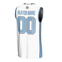 North Carolina Tar Heels Basketball Jersey, White Fashion Sportswear Jersey Shirt, Sleeveless Athletic Tank Jersey, Casual Gift for Men