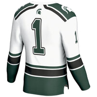 Michigan State Spartans Hockey Jersey, White Sportswear Jersey Shirt, Long Sleeve Hockey Sweater Jersey, Casual Gift for Men, Style 200060822