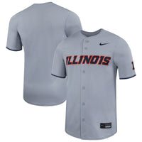 Illinois Fighting Illini Baseball Jersey, Gray Limited Sportswear Jersey Shirt, Lightweight Breathable Athletic Jersey, Casual Gift for Men