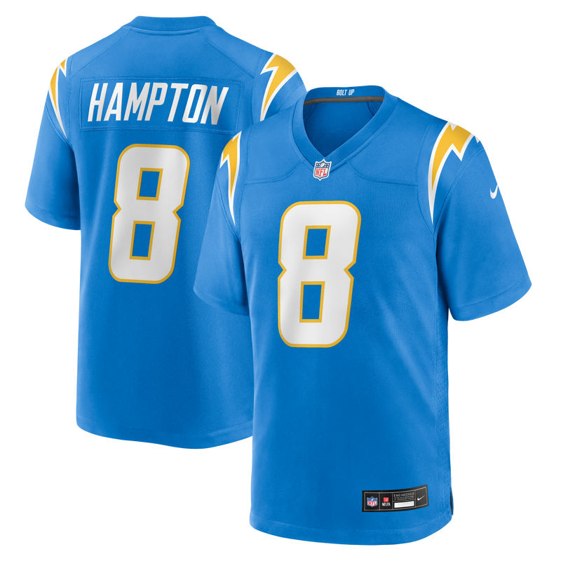 Omarion Hampton Los Angeles Chargers Football Jersey, Sportswear Jersey Shirt, Lightweight Athletic Jersey, Casual Gift for Men, Style 203141152