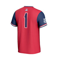Arizona Wildcats Softball Jersey, Red Fashion Lightweight Sportswear Jersey Shirt, Lightweight Breathable Athletic Jersey, Casual Gift for Men
