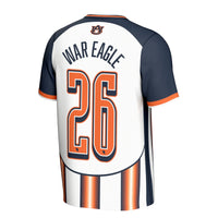 Auburn Tigers War Eagle Soccer Jersey, White Fashion Sportswear Jersey Shirt, Lightweight Breathable Athletic Jersey, Casual Gift for Men