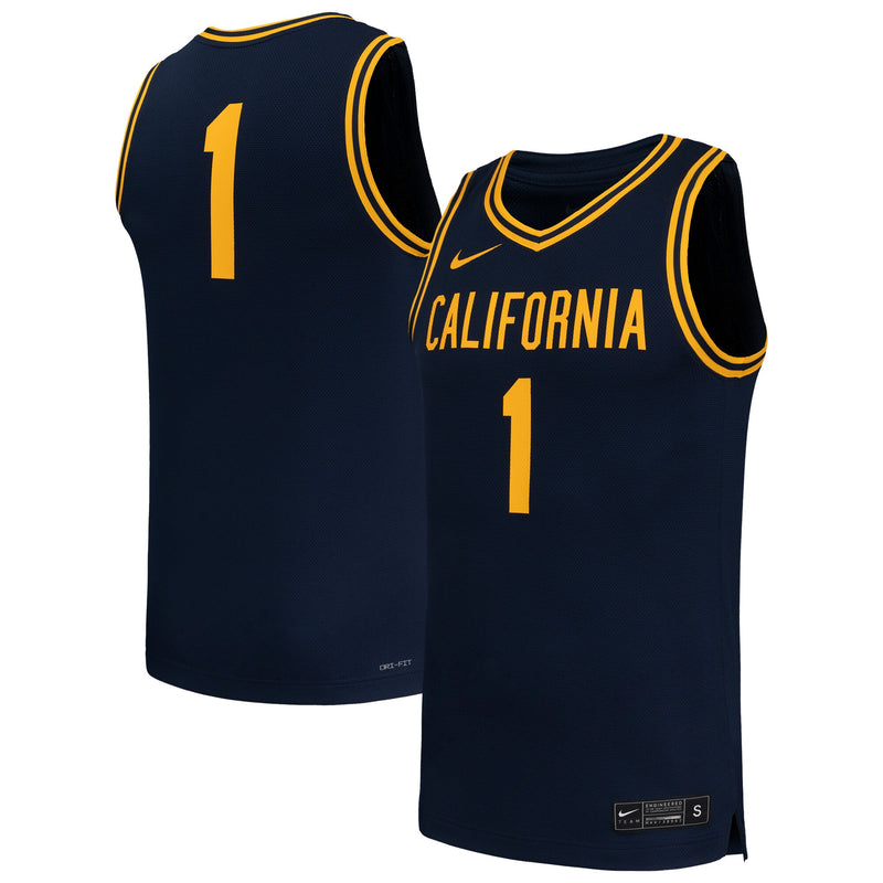 Cal Bears Basketball Jersey, Navy Replica Sportswear Jersey Shirt, Sleeveless Athletic Tank Jersey, Casual Gift for Men, Style 202319064