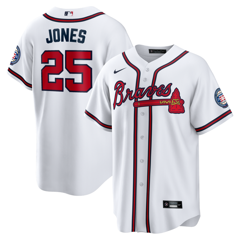 Andruw Jones Atlanta Braves Baseball Jersey, White Replica Sportswear Jersey Shirt, Lightweight Breathable Athletic Jersey, Casual Gift for Men