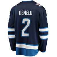 Dylan DeMelo Winnipeg Jets Hockey Jersey, Navy Breakaway Sportswear Jersey Shirt, Long Sleeve Hockey Sweater Jersey, Casual Gift for Men