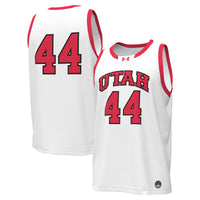 Utah Utes Basketball Jersey, White Replica Sportswear Jersey Shirt, Sleeveless Athletic Tank Jersey, Casual Gift for Men