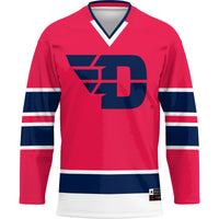 Dayton Flyers Hockey Jersey, Red Sportswear Jersey Shirt, Long Sleeve Hockey Sweater Jersey, Casual Gift for Men