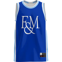 Franklin & Marshall Diplomats Basketball Jersey, Blue Lightweight Sportswear Jersey Shirt, Sleeveless Athletic Tank Jersey, Casual Gift for Men