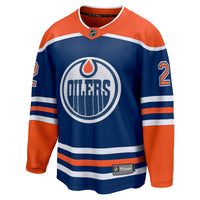 Evan Bouchard Edmonton Oilers Hockey Jersey, Royal Breakaway Sportswear Jersey Shirt, Long Sleeve Hockey Sweater Jersey, Casual Gift for Men