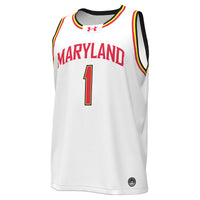 Maryland Terrapins Basketball Jersey, White Replica Sportswear Jersey Shirt, Sleeveless Athletic Tank Jersey, Casual Gift for Men