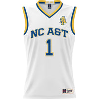 North Carolina A&T Aggies Basketball Jersey, White Lightweight Sportswear Jersey Shirt, Sleeveless Athletic Tank Jersey, Casual Gift for Men