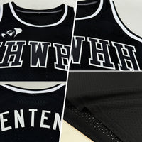 Custom Basketball Jersey, Black White Sportswear Jersey Shirt, Athletic Mesh Moisture Wicking Jersey, Casual Gift for Men, Style Black0979