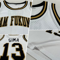 Custom Basketball Jersey, White Black Old Gold Throwback Sportswear Jersey Shirt, Athletic Mesh Moisture Wicking Jersey, Casual Gift for Men
