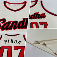 Custom Basketball Jersey, Cream Red Black Sportswear Jersey Shirt, Athletic Mesh Moisture Wicking Jersey, Casual Gift for Men