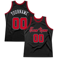 Custom Basketball Jersey, Black Red White Sportswear Jersey Shirt, Athletic Mesh Moisture Wicking Jersey, Casual Gift for Men, Style Black0282