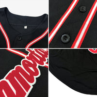 Custom Baseball Jersey, Black Orange Sportswear Jersey Shirt, Athletic Button Down Moisture Wicking Jersey, Casual Gift for Men, Style Black0354