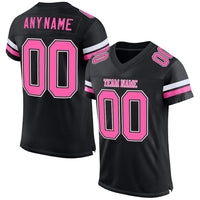 Custom Football Jersey, Black Pink White Sportswear Jersey Shirt, Athletic Mesh Moisture Wicking Jersey, Casual Gift for Men