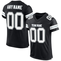 Custom Football Jersey, Black White Silver Sportswear Jersey Shirt, Athletic Mesh Moisture Wicking Jersey, Casual Gift for Men, Style Black0526
