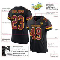 Custom Football Jersey, Black Burgundy Gold Sportswear Jersey Shirt, Athletic Mesh Moisture Wicking Jersey, Casual Gift for Men