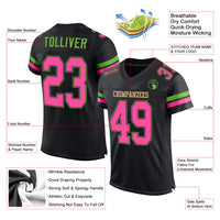 Custom Football Jersey, Black Pink Neon Green Sportswear Jersey Shirt, Athletic Mesh Moisture Wicking Jersey, Casual Gift for Men