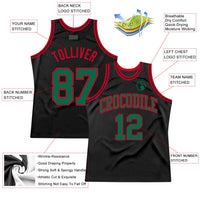 Custom Basketball Jersey, Black Kelly Green Sportswear Jersey Shirt, Athletic Mesh Moisture Wicking Jersey, Casual Gift for Men, Style Black0991