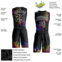 Custom Basketball Jersey, Black White Sportswear Jersey Shirt, Athletic Mesh Moisture Wicking Jersey, Casual Gift for Men, Style Black1003