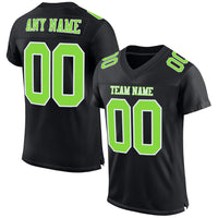 Custom Football Jersey, Black Neon Green Sportswear Jersey Shirt, Athletic Mesh Moisture Wicking Jersey, Casual Gift for Men, Style Black1062