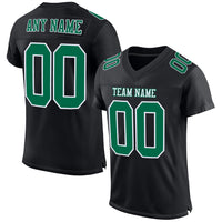 Custom Football Jersey, Black Kelly Green Sportswear Jersey Shirt, Athletic Mesh Moisture Wicking Jersey, Casual Gift for Men, Style Black1067