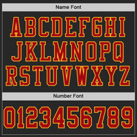 Custom Football Jersey, Black Red Gold Sportswear Jersey Shirt, Athletic Mesh Moisture Wicking Jersey, Casual Gift for Men