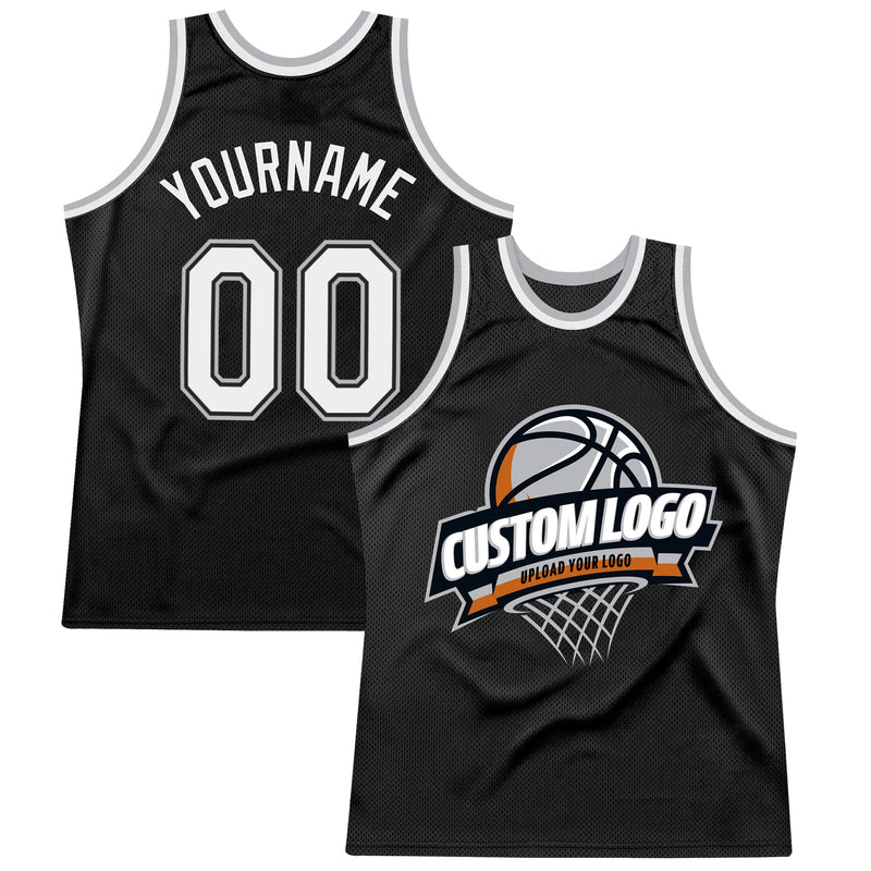 Custom Basketball Jersey, Black White Gray Throwback Sportswear Jersey Shirt, Athletic Mesh Moisture Wicking Jersey, Casual Gift for Men