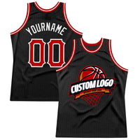 Custom Basketball Jersey, Black Red White Sportswear Jersey Shirt, Athletic Mesh Moisture Wicking Jersey, Casual Gift for Men, Style Black1556