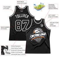 Custom Basketball Jersey, Black White Sportswear Jersey Shirt, Athletic Mesh Moisture Wicking Jersey, Casual Gift for Men, Style Black1560