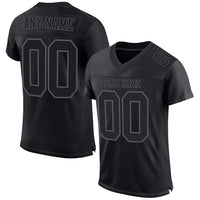 Custom Football Jersey, Black Gray Sportswear Jersey Shirt, Athletic Mesh Moisture Wicking Jersey, Casual Gift for Men, Style Black1606