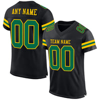 Custom Football Jersey, Black Kelly Green Sportswear Jersey Shirt, Athletic Mesh Moisture Wicking Jersey, Casual Gift for Men, Style Black1615