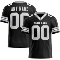 Custom Football Jersey, Black White Gray Sportswear Jersey Shirt, Athletic Moisture Wicking Breathable Jersey, Casual Gift for Men