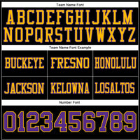 Custom Football Jersey, Black Purple Gold Sportswear Jersey Shirt, Athletic Moisture Wicking Breathable Jersey, Casual Gift for Men