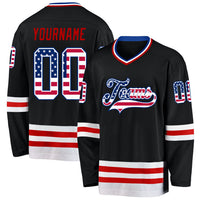 Custom Hockey Jersey, Black Royal Red Sportswear Jersey Shirt, Athletic Long Sleeve V Neck Jersey, Casual Gift for Men