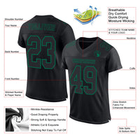 Custom Football Jersey, Black Kelly Green Sportswear Jersey Shirt, Athletic Mesh Moisture Wicking Jersey, Casual Gift for Men, Style Black2556