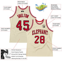 Custom Basketball Jersey, Cream Red Black Authentic Sportswear Jersey Shirt, Athletic Mesh Moisture Wicking Jersey, Casual Gift for Men