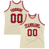 Custom Basketball Jersey, Cream Red Black Authentic Sportswear Jersey Shirt, Athletic Mesh Moisture Wicking Jersey, Casual Gift for Men