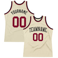 Custom Basketball Jersey, Cream Maroon Black Throwback Sportswear Jersey Shirt, Athletic Mesh Moisture Wicking Jersey, Casual Gift for Men