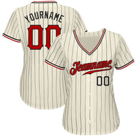 Custom Baseball Jersey, Cream Black Sportswear Jersey Shirt, Athletic Button Down Moisture Wicking Jersey, Casual Gift for Men, Style Cream0289