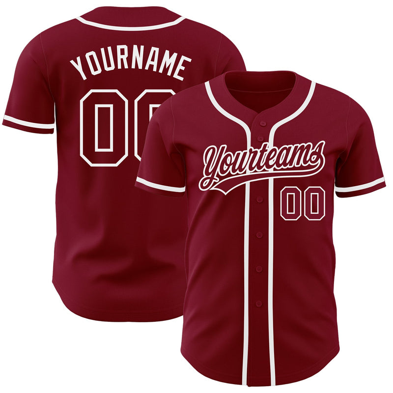 Custom Baseball Jersey, Crimson White Sportswear Jersey Shirt, Athletic Button Down Moisture Wicking Jersey, Casual Gift for Men