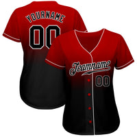 Custom Baseball Jersey, Red Black White Fashion Sportswear Jersey Shirt, Athletic Button Down Moisture Wicking Jersey, Casual Gift for Men