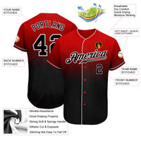 Custom Baseball Jersey, Red Black White Fashion Sportswear Jersey Shirt, Athletic Button Down Moisture Wicking Jersey, Casual Gift for Men